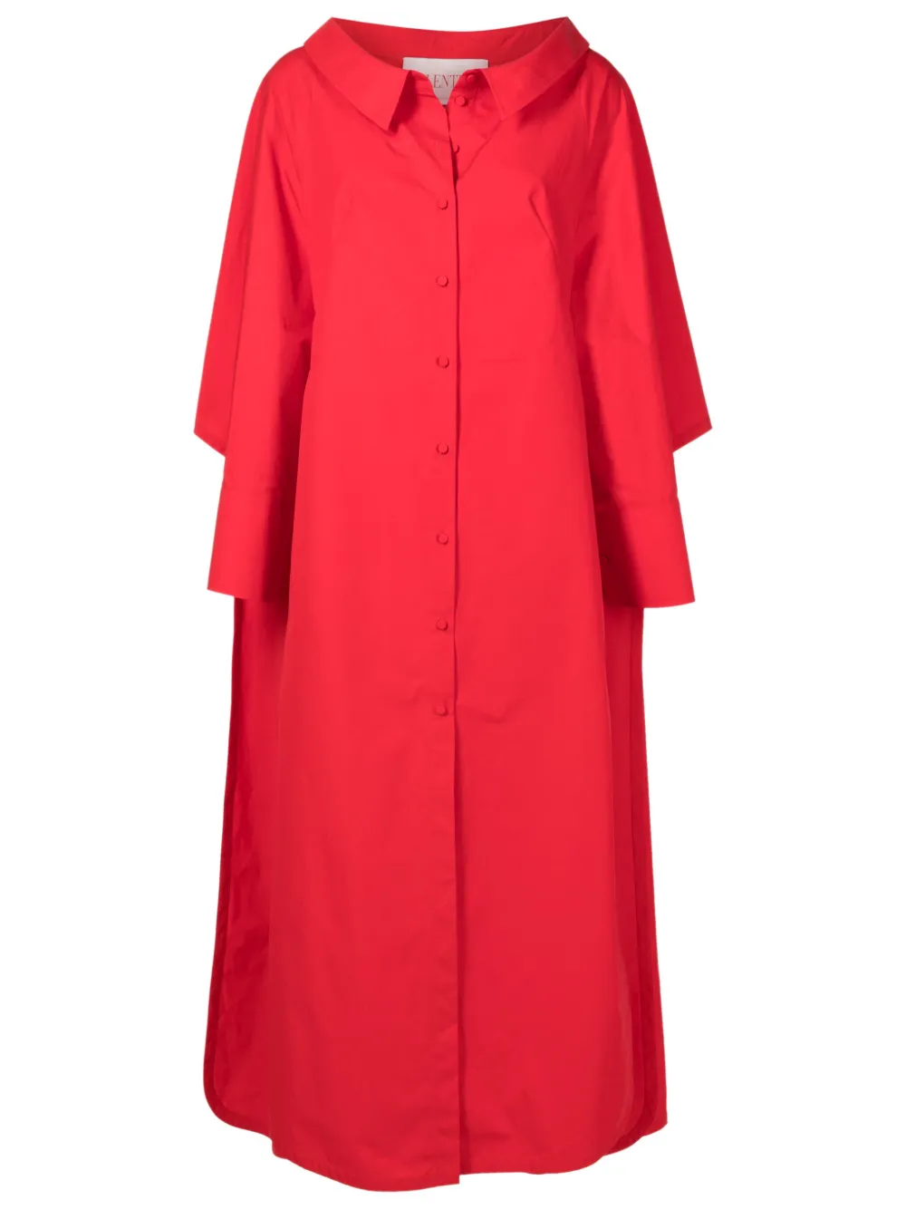 VALENTINO CAPE-DETAIL COTTON MAXI DRESS
