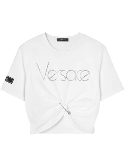 Versace playera corta con detalle del logo