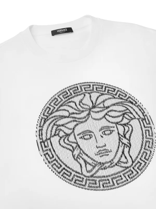 【Versace】メデューサ クロップド丈 Tシャツ ホワイト Versace Medusa Head-print Cotton T-shirt | White | FARFETCH JO