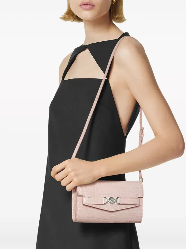 Versace Medusa '95 croc-effect Cross Body Bag | Pink | FARFETCH