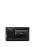 Versace logo-stamp leather clutch bag - Black