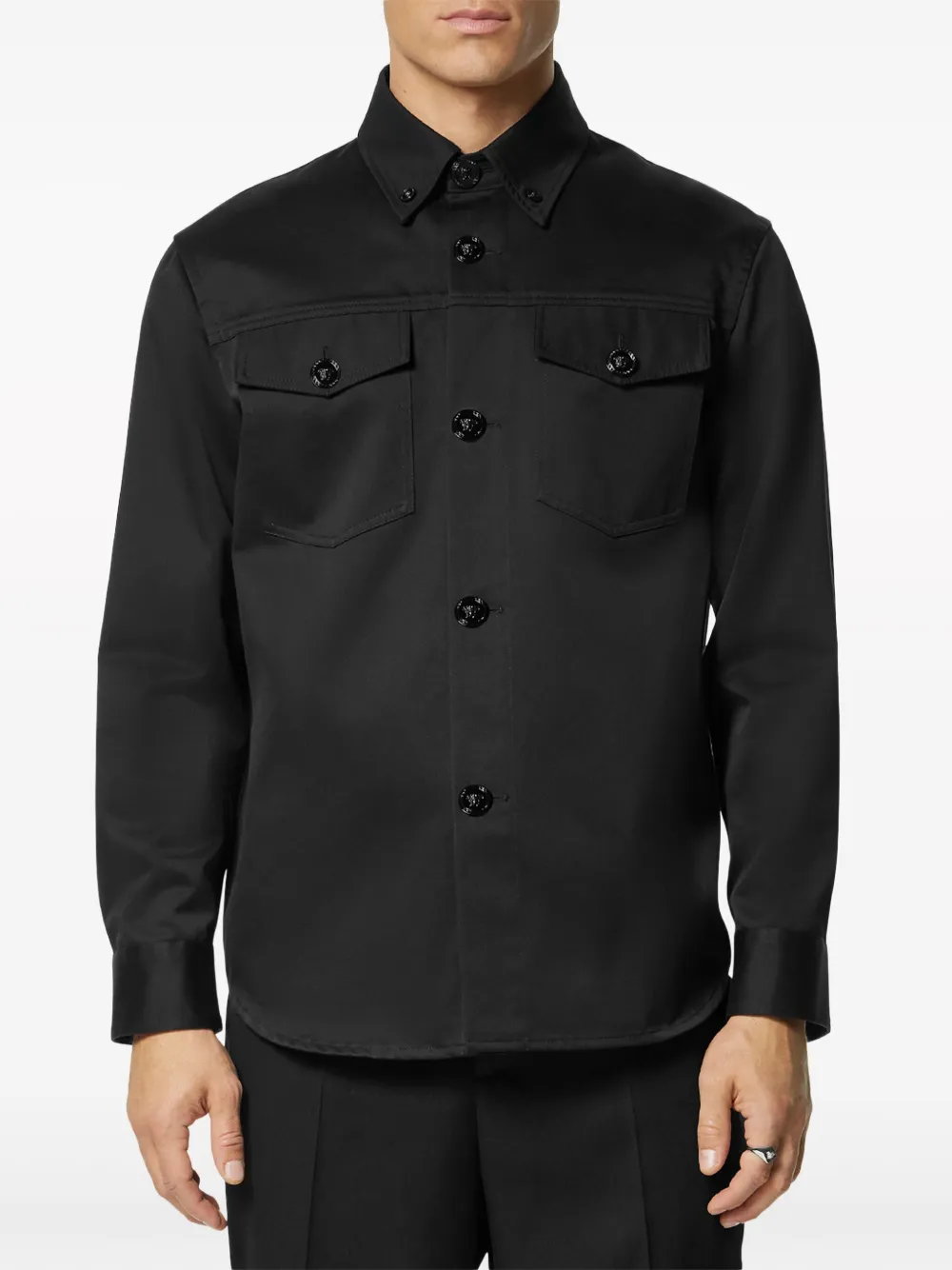 Versace Medusa-button Cotton Shirt Jacket - Farfetch