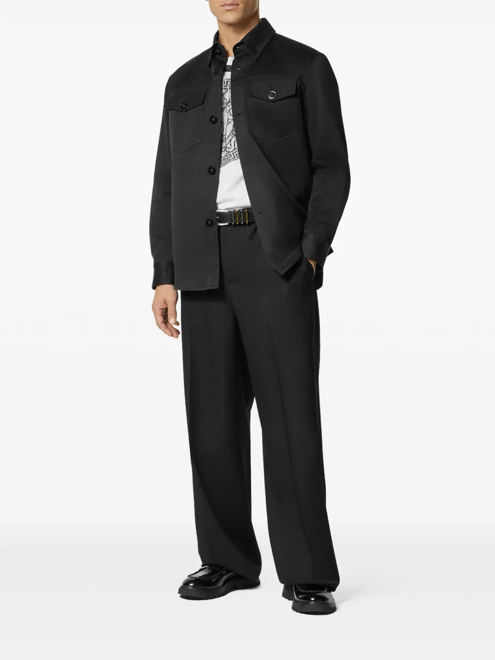Versace Overhemd met knopen - Zwart