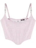 Versace gingham-print corset top - Pink