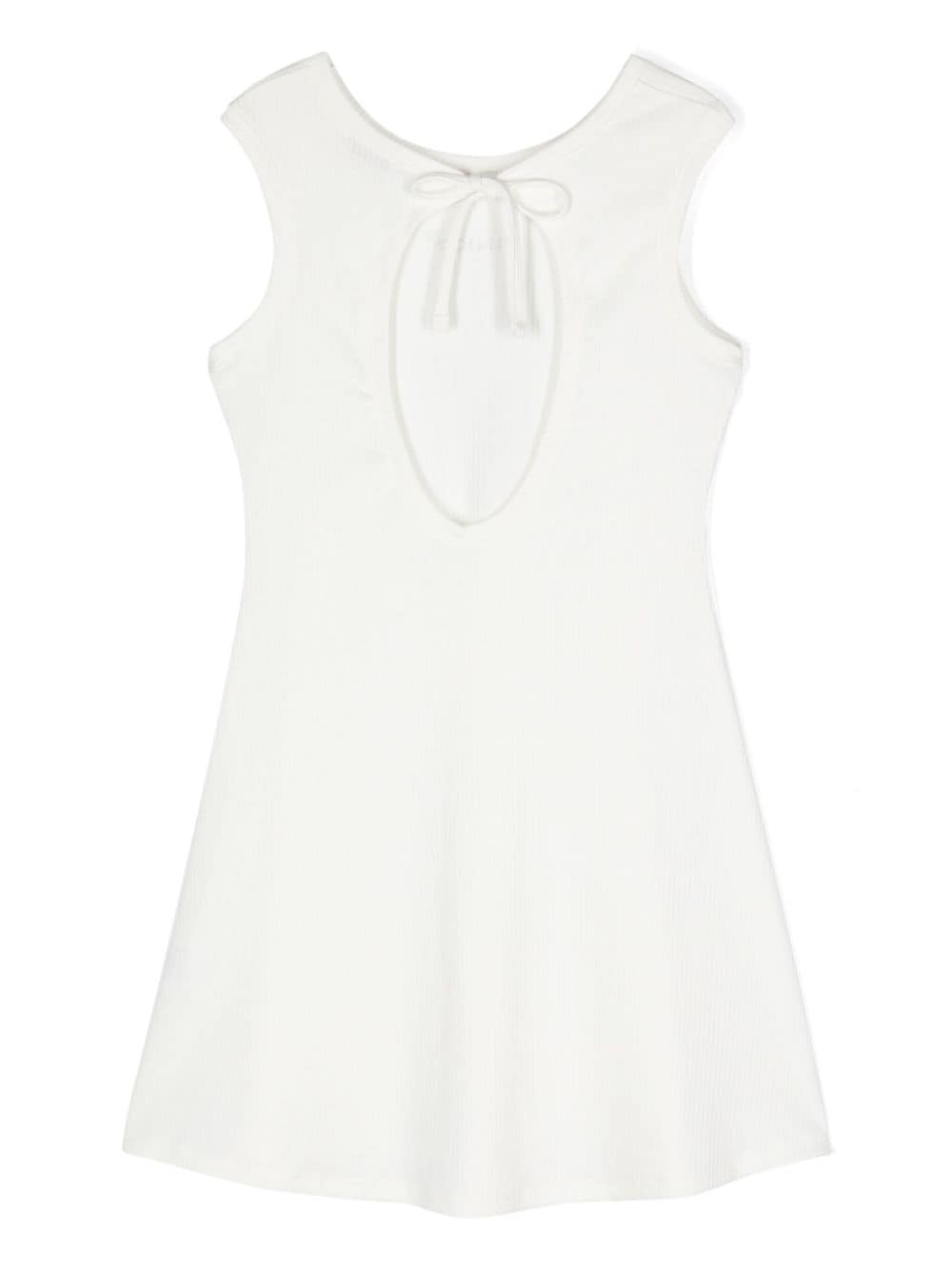 Shop Pinko Logo-print Knitted Dress In White