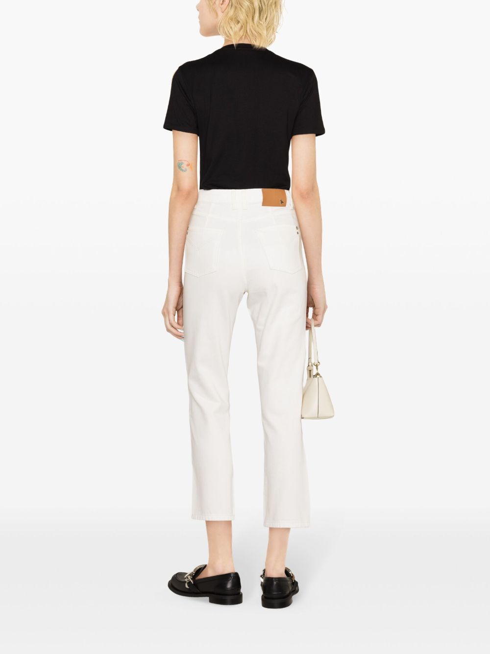 Shop Patrizia Pepe High-rise Cropped Jeans In White