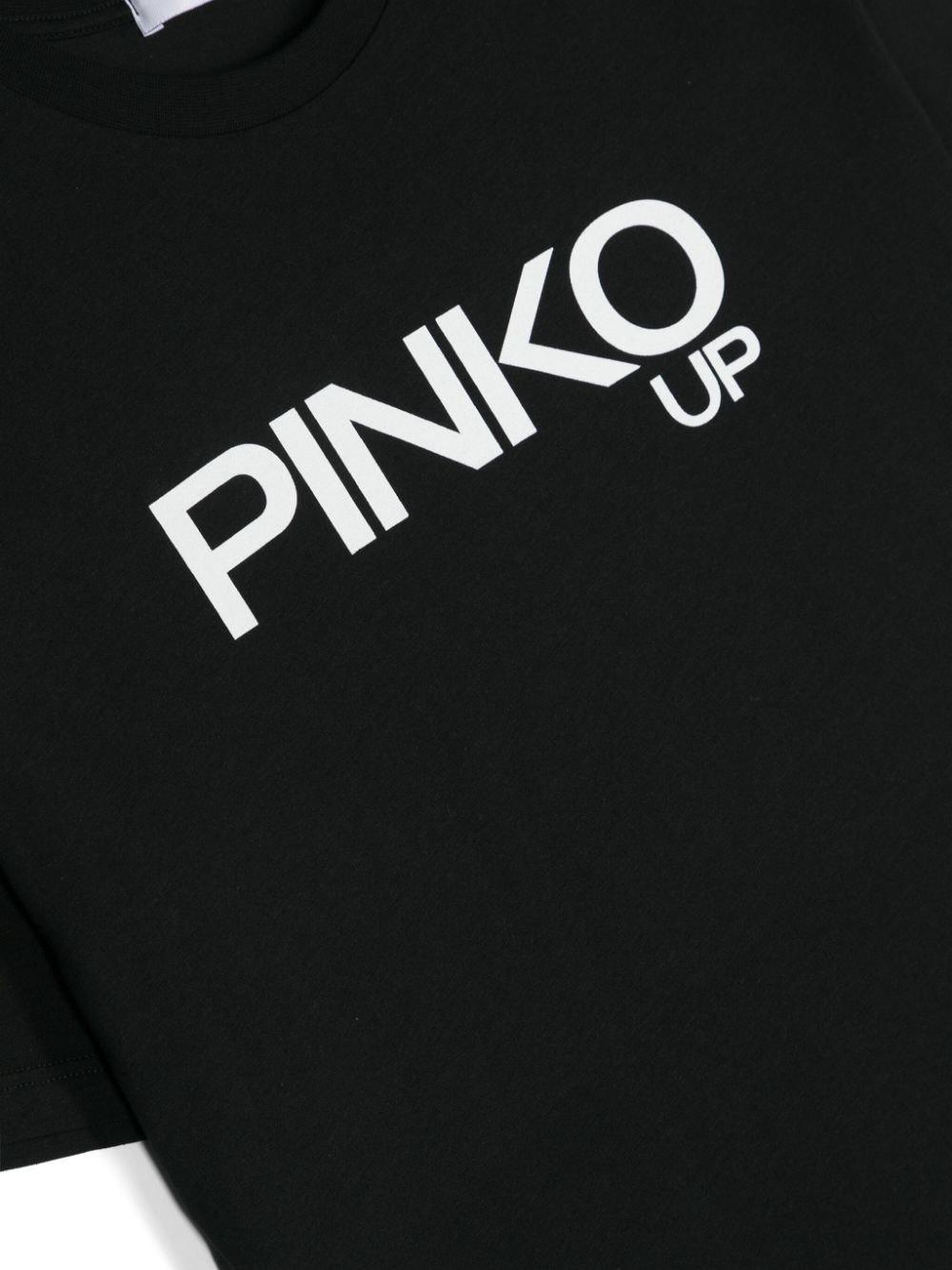 Pinko Kids Katoenen T-shirt met logoprint Zwart