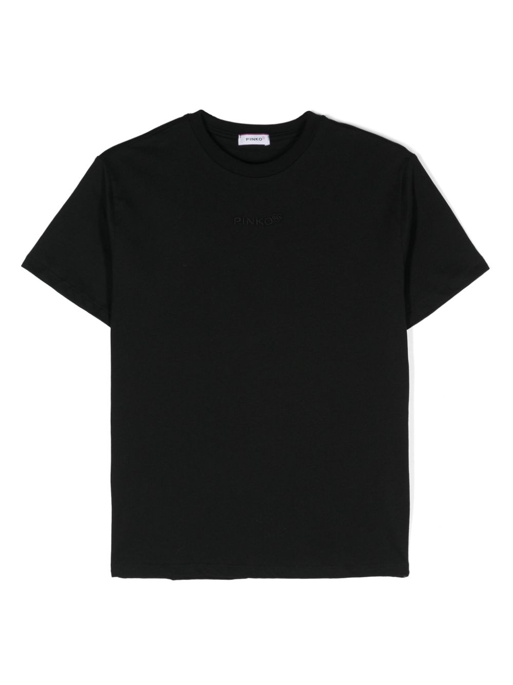 Pinko Kids' Logo-embroidered T-shirt In Black