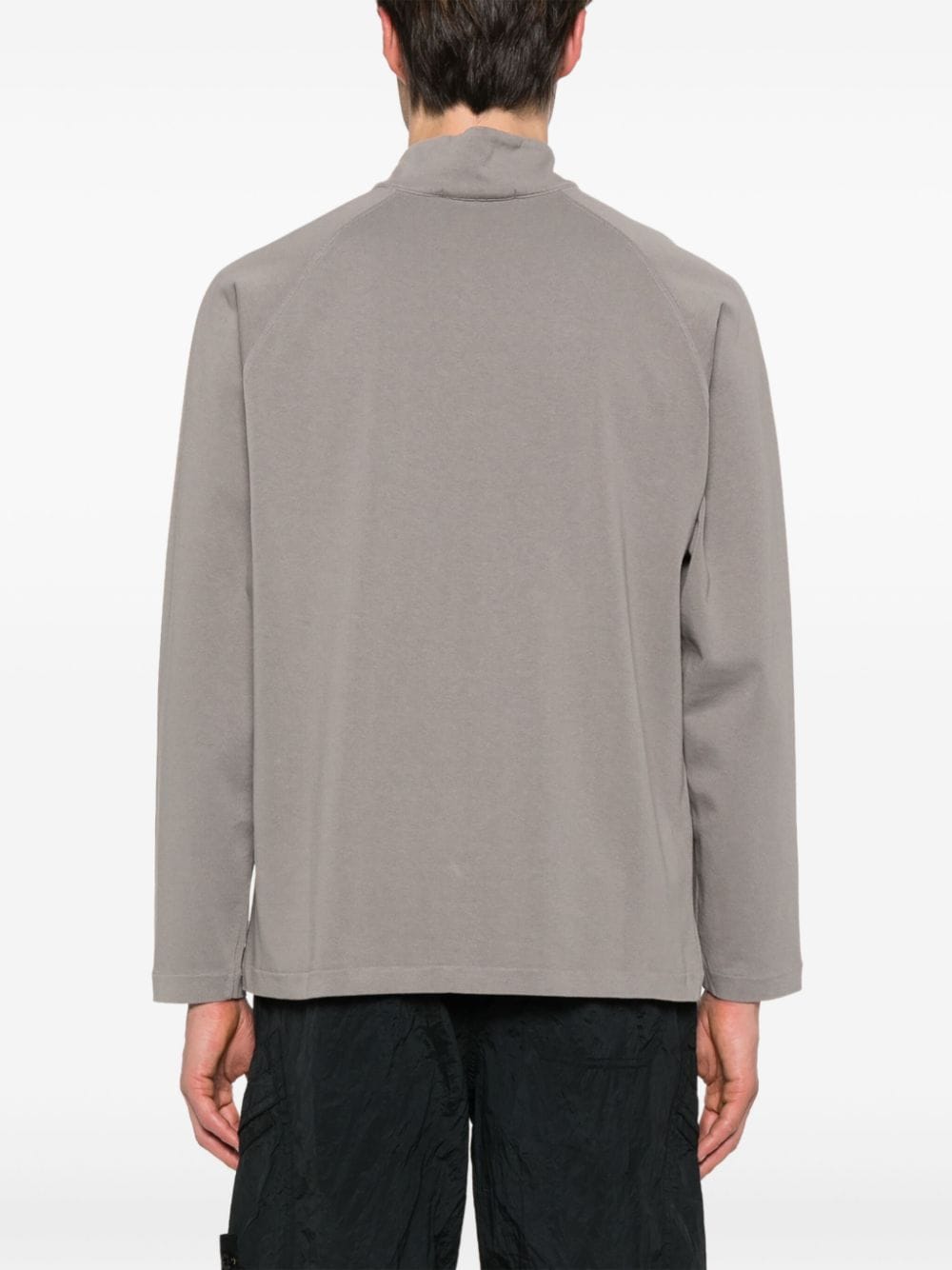 Shop Stone Island Logo Lettering Zip-up Sweatshirt In Grey