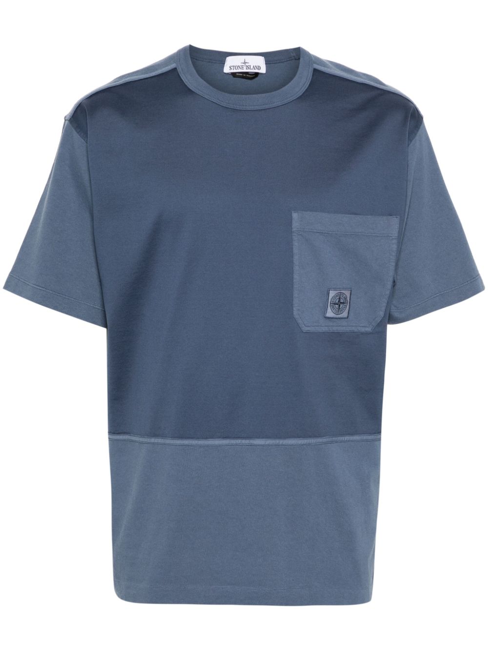 Stone Island Compass-patch Pocket T-shirt In Blue