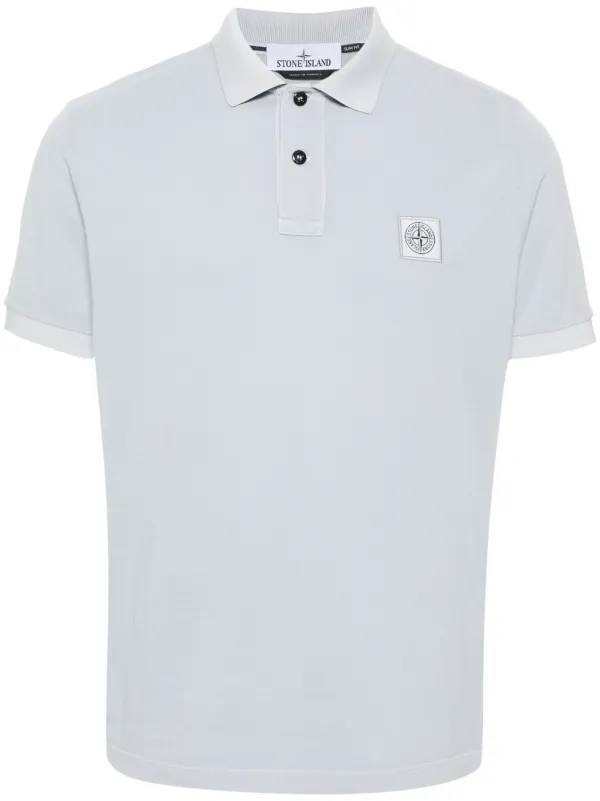 Grey stone island polo shirt on sale