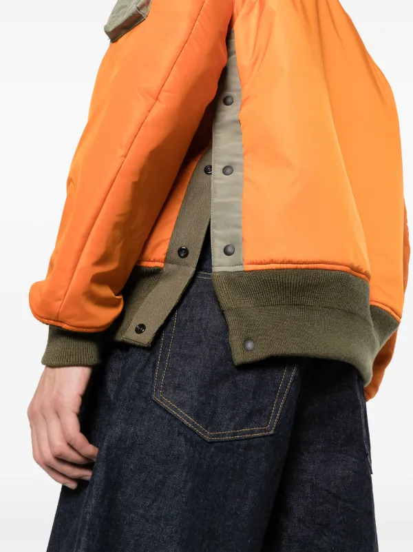 Sacai Side Vent Padded Jacket | Orange | FARFETCH