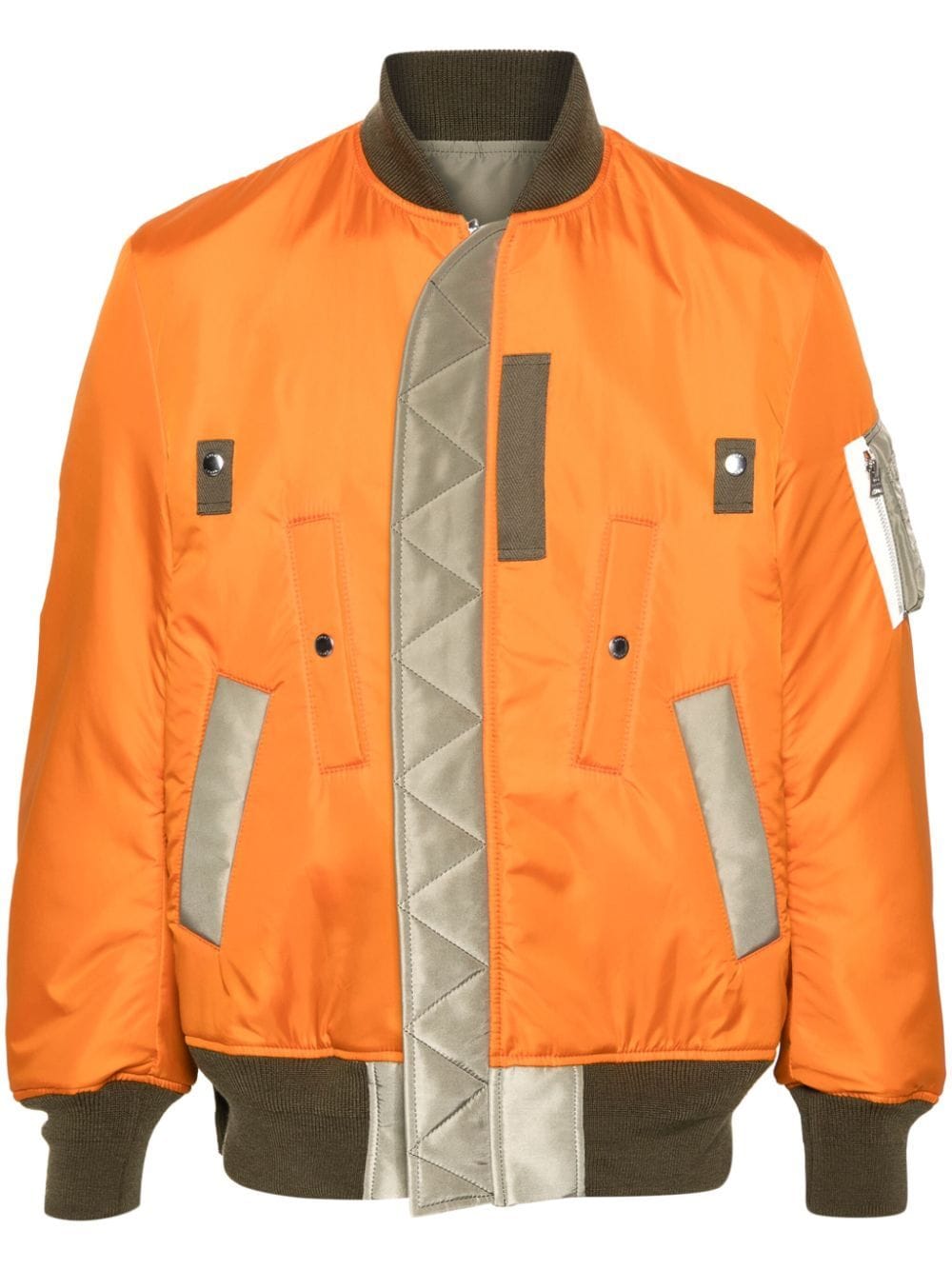 Shop Sacai Side Vent Padded Jacket In Orange