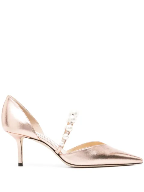 Jimmy Choo حذاء 'أوريلي' ميتاليك بكعب 65 ملم