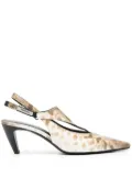 Premiata 70mm snakeskin-print leather pumps - Neutrals