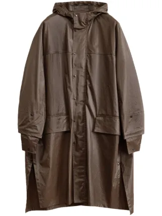 LEMAIRE Hooded Cotton Raincoat | Brown | FARFETCH AO
