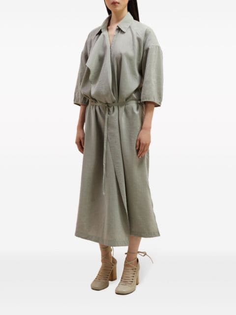 asymmetrical midi shirtdress