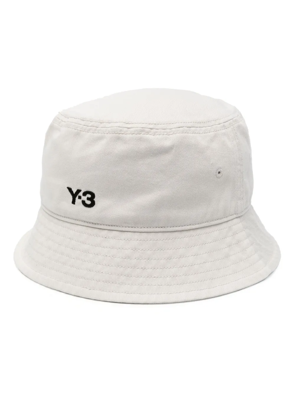 Y-3 Logo-embroidered Bucket Hat In Neutrals