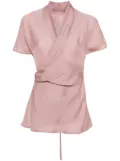 Rick Owens waffle-effect wrap blouse - Pink