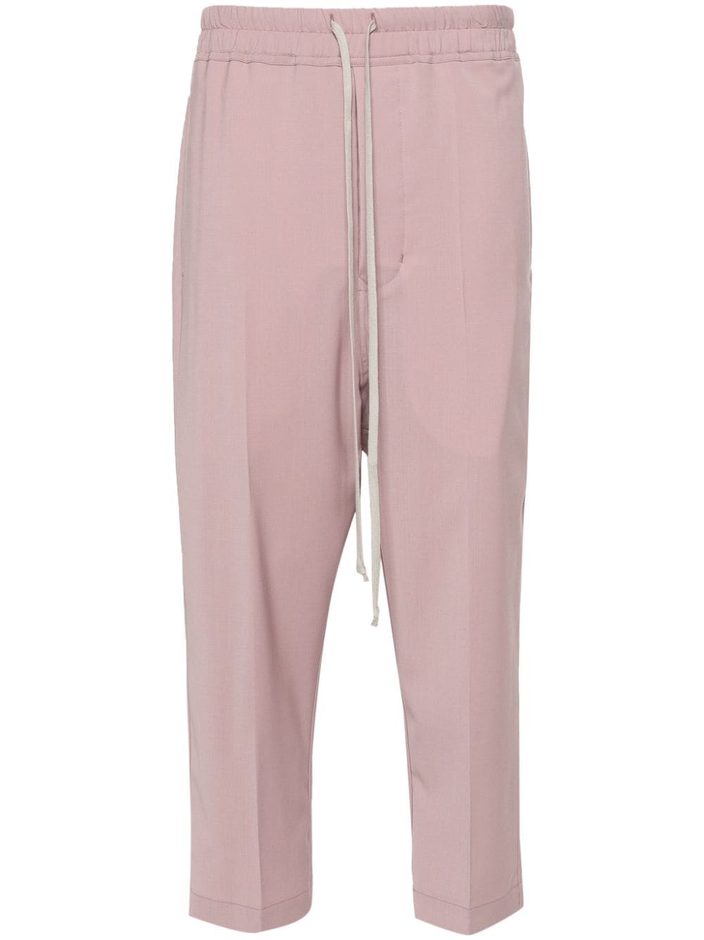 RICK OWENS PRESSED-CREASE CROPPED TROUSERS