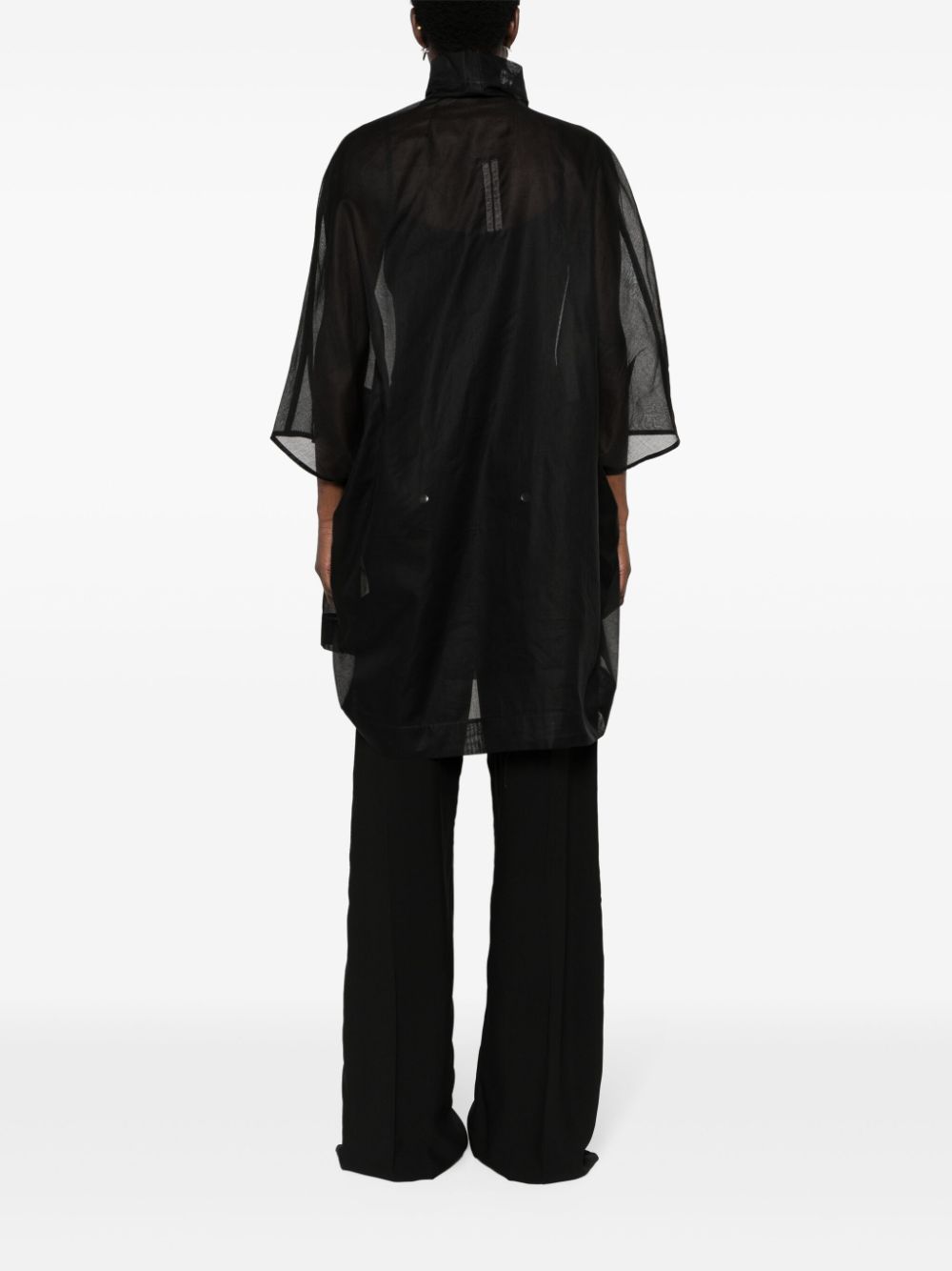 Shop Rick Owens Sheer Organic-cotton Jacket In Black