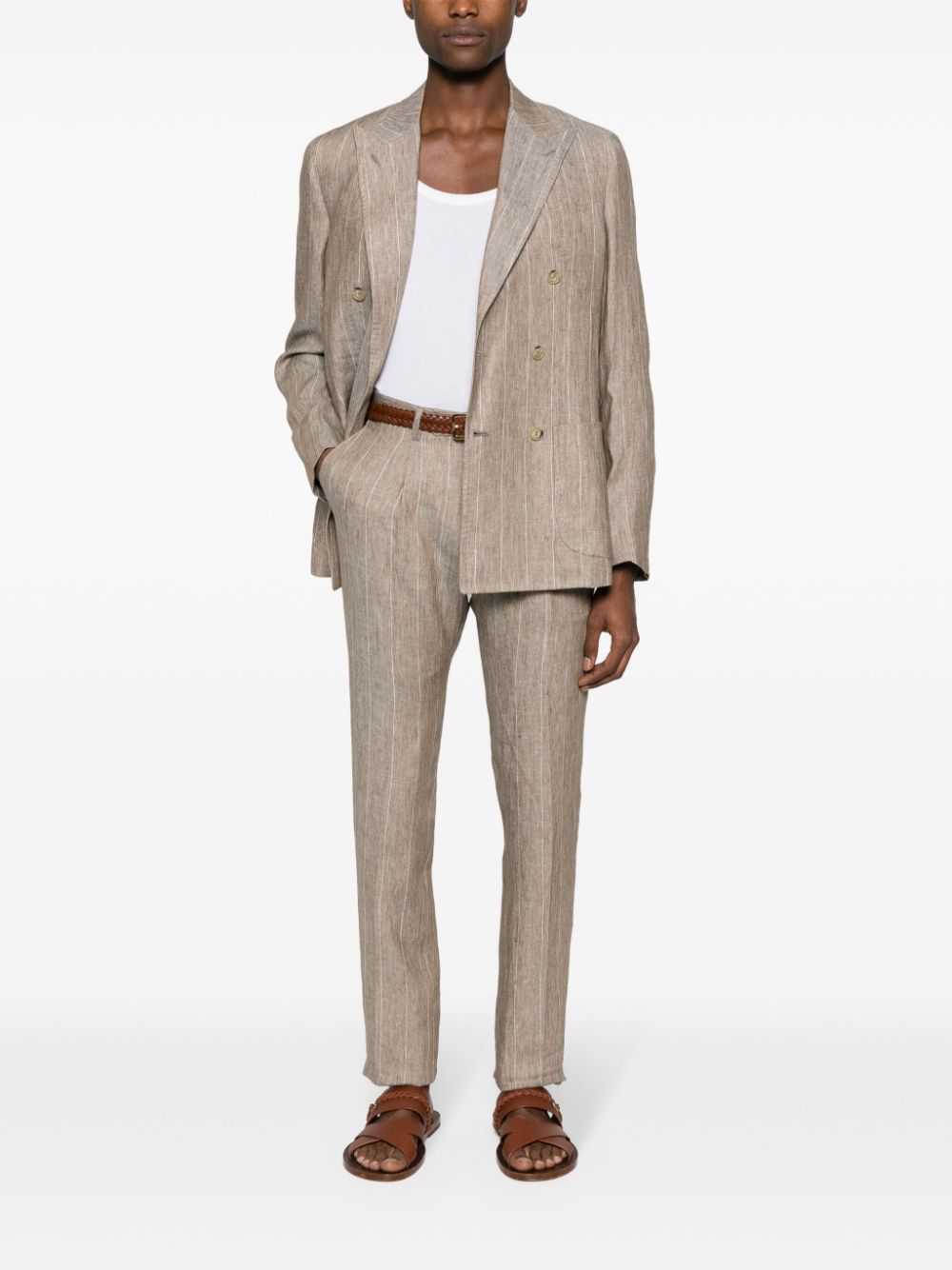 GABO NAPOLI striped linen suit - Bruin