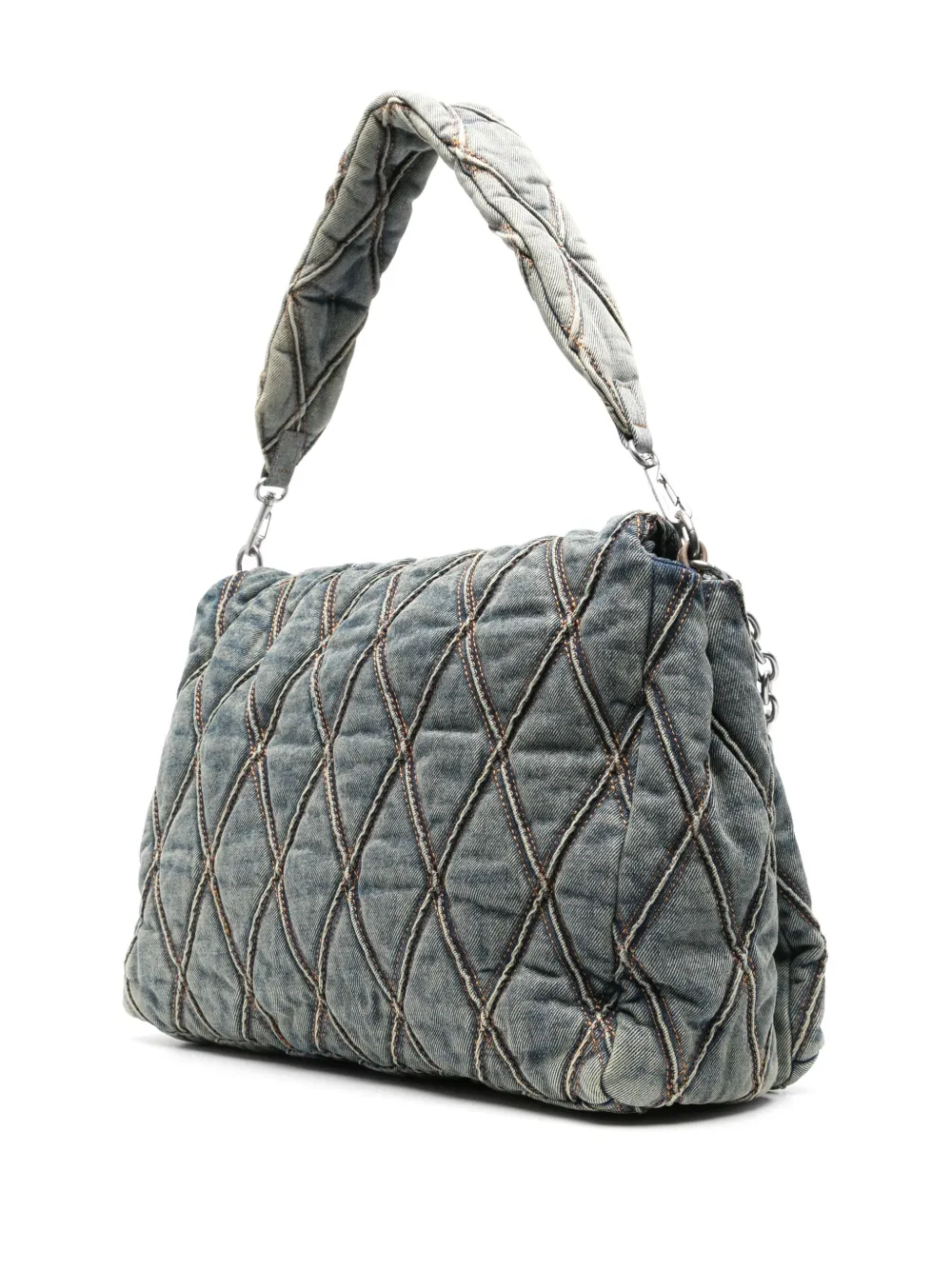 Diesel Grote schoudertas met bedel Blauw