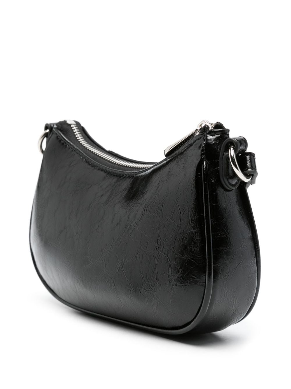 Shop Liu •jo Logo-lettering Shoulder Bag In Black