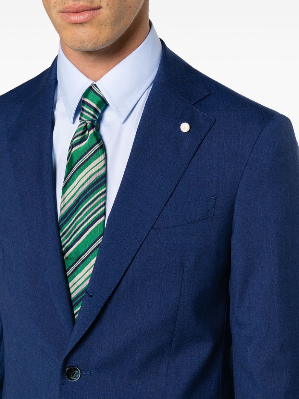 Shop Luigi Bianchi Mantova Single-breasted Tailored Suit In Blue