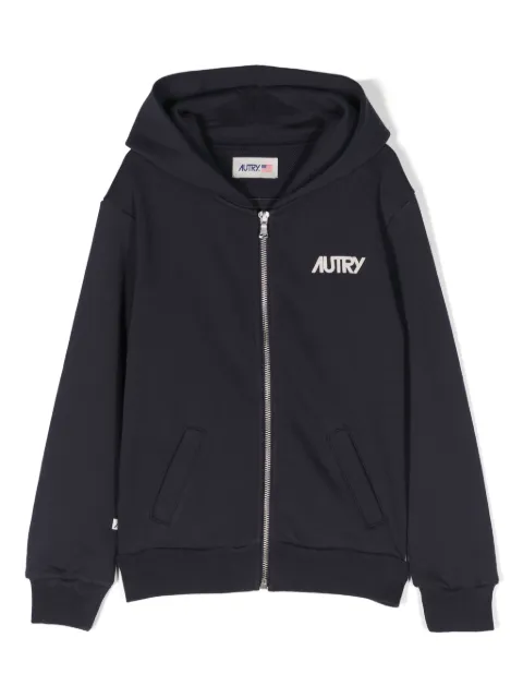 Autry Kids logo-embroidered zipped-up hoodie