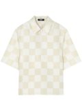 Versace checked zip-up top - Neutrals