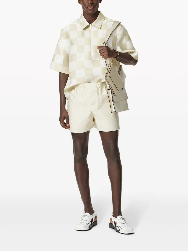 Versace Checked zip-up Top | Neutrals | FARFETCH