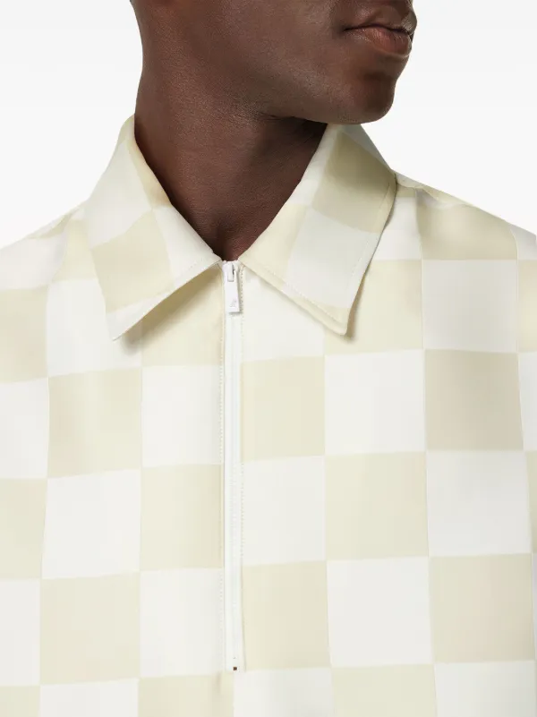 Versace Checked zip-up Top | Neutrals | FARFETCH