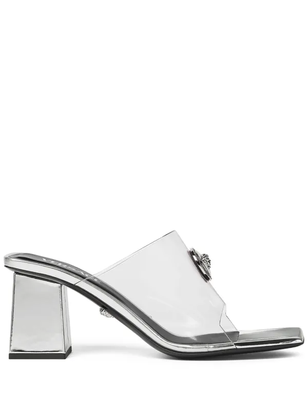 Versace Medusa-Head 65mm Metallic Mules - Farfetch