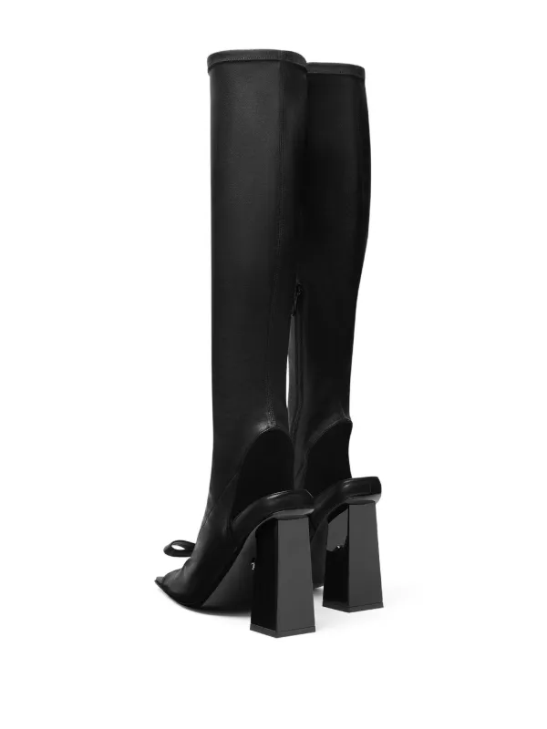 Versace 100mm Medusa-plaque knee-high Boots | Black | FARFETCH Versace 100mm Medusa-plaque knee-high Boots | Black | FARFETCH