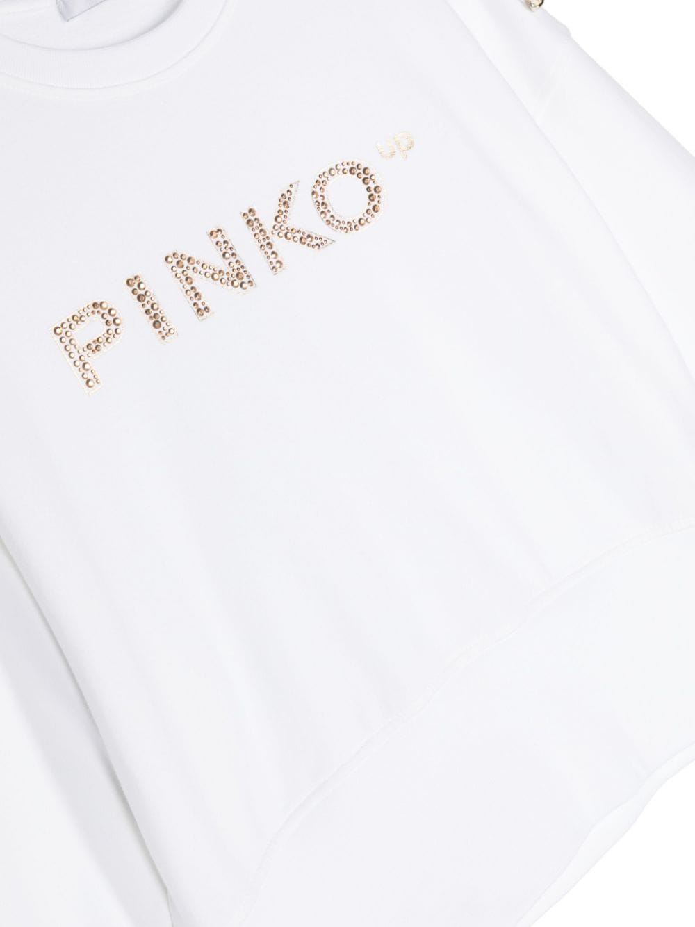 Shop Pinko Stud-embellished Logo-print Sweatshirt In White