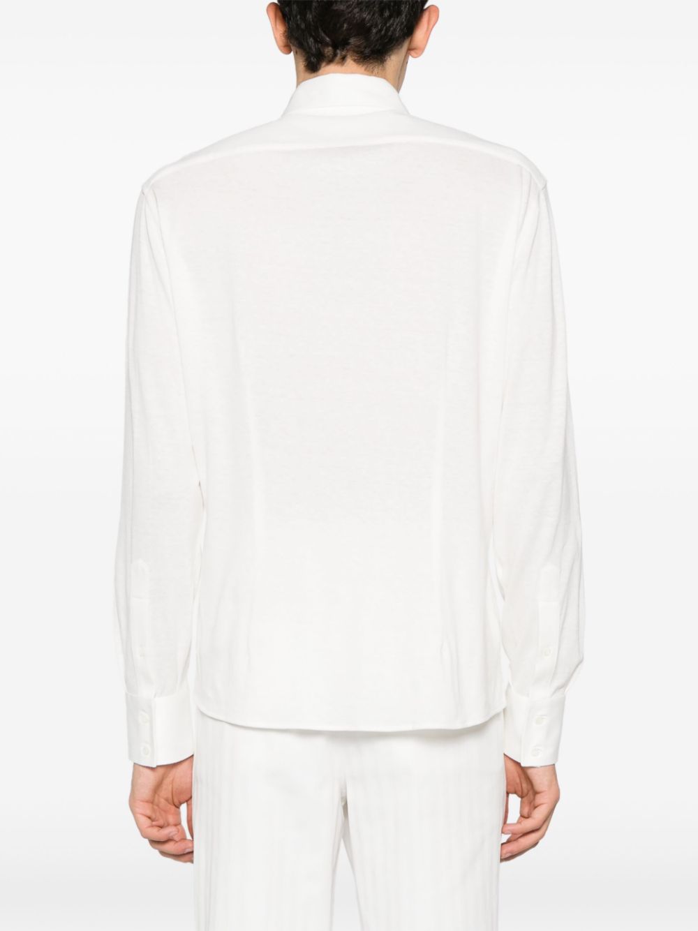 Shop Brunello Cucinelli Spread-collar Textured Shirt In Weiss