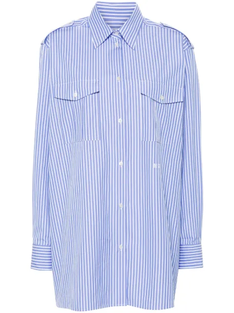MSGM logo-embroidered striped shirt