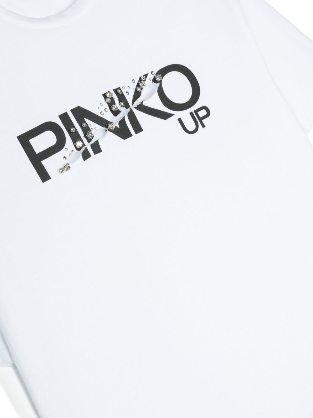 Shop Pinko Cut-out Logo-detail T-shirt In White