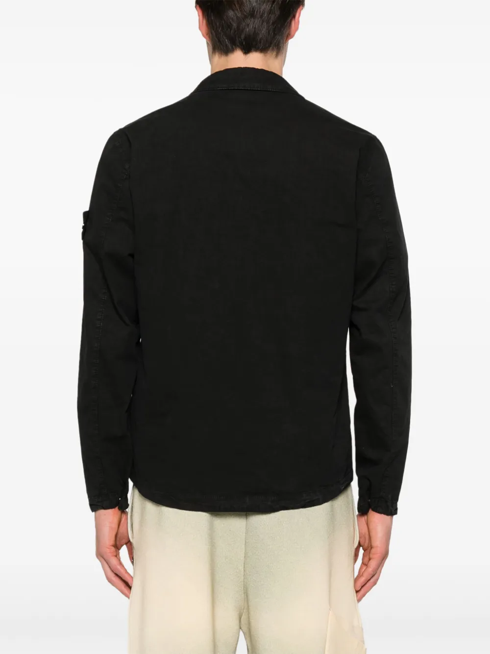 Stone Island Shirtjack met patch Zwart