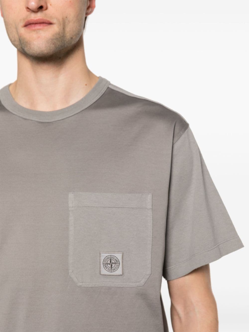 Stone Island T-shirt met Compass-logopatch Grijs
