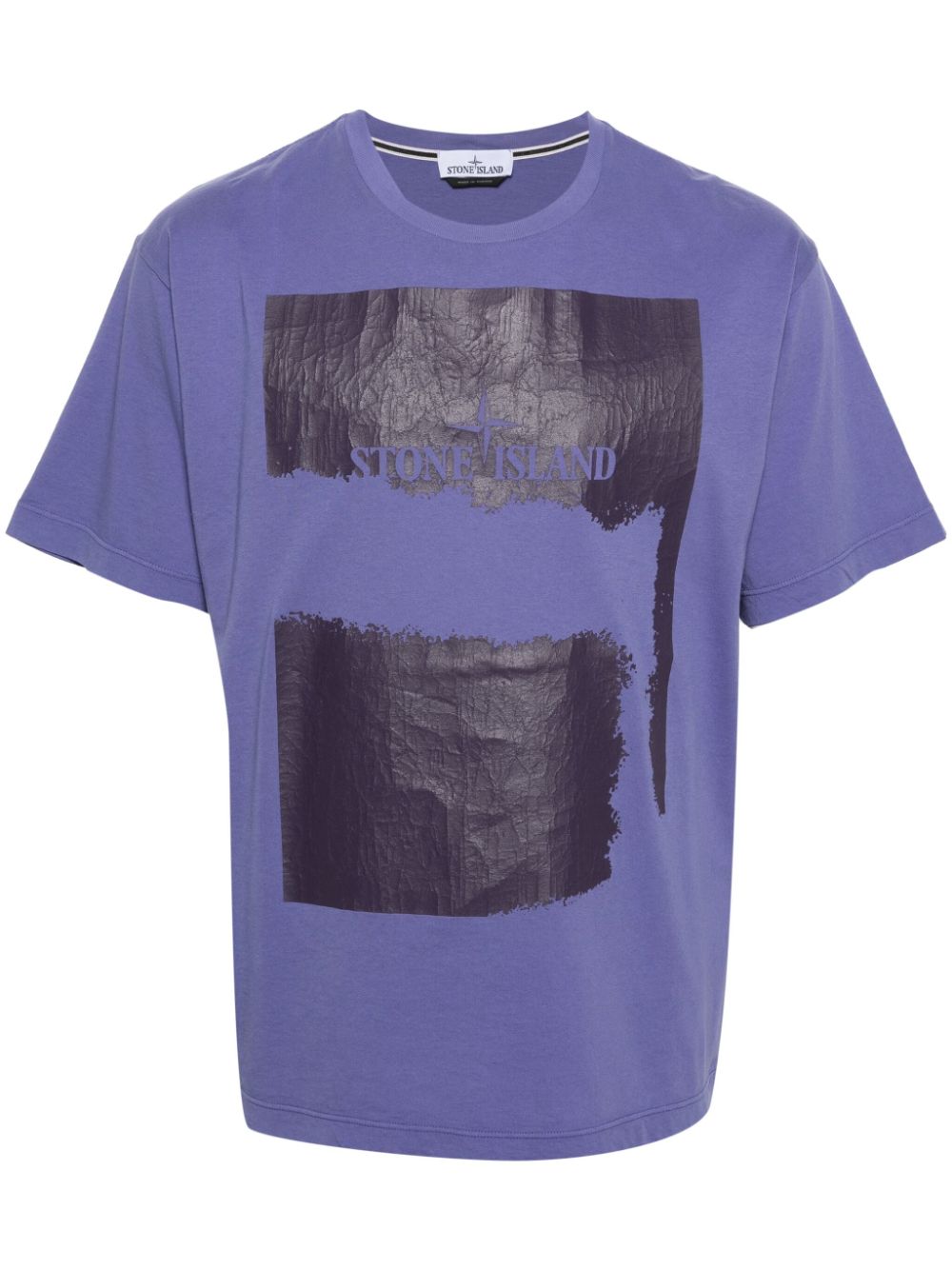 Stone Island Scratched Paint Two Cotton T-shirt In Purple