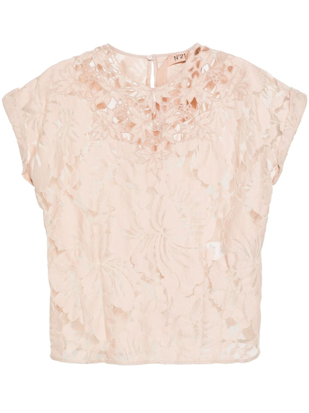 N°21 Corded-lace T-shirt In Pink