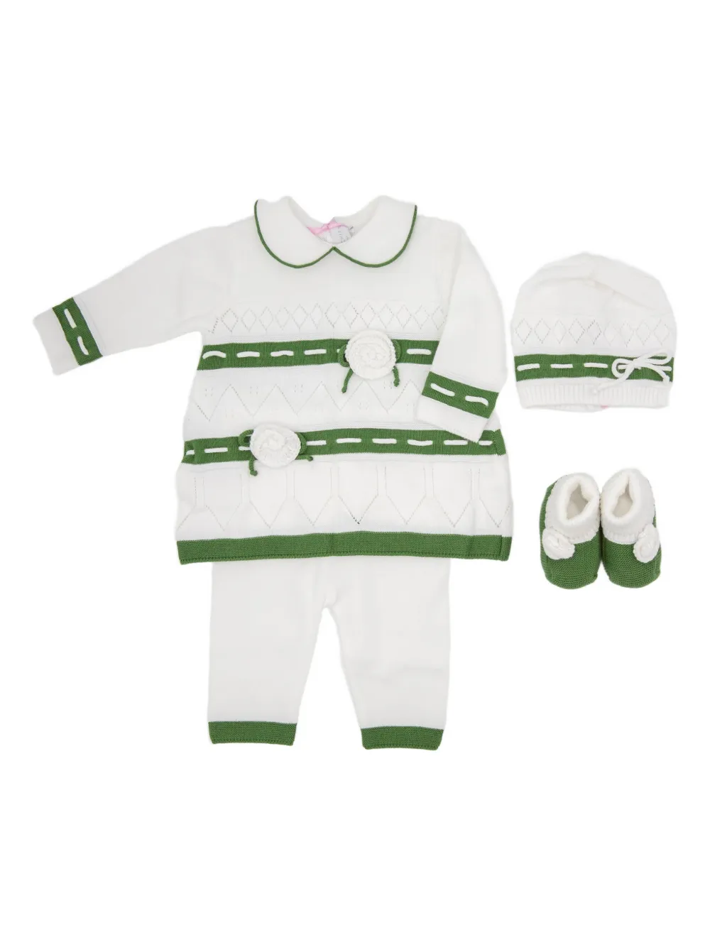 Colorichiari flower-appliqué babygrow (set of three) | أبيض | Image 1