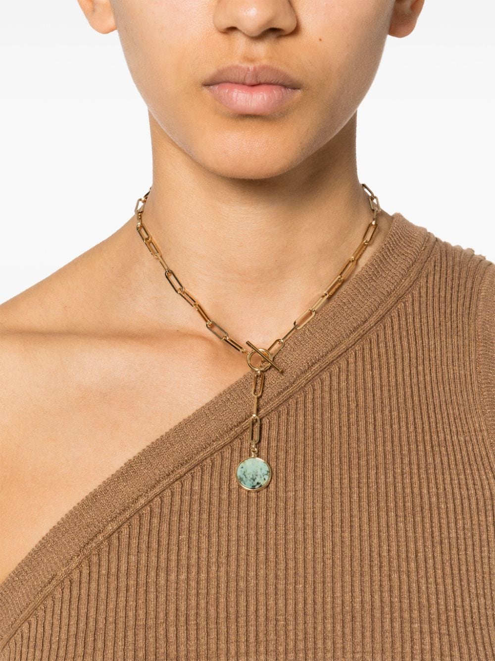 Shop Isabel Marant Stone-pendant Chain Necklace In Gold