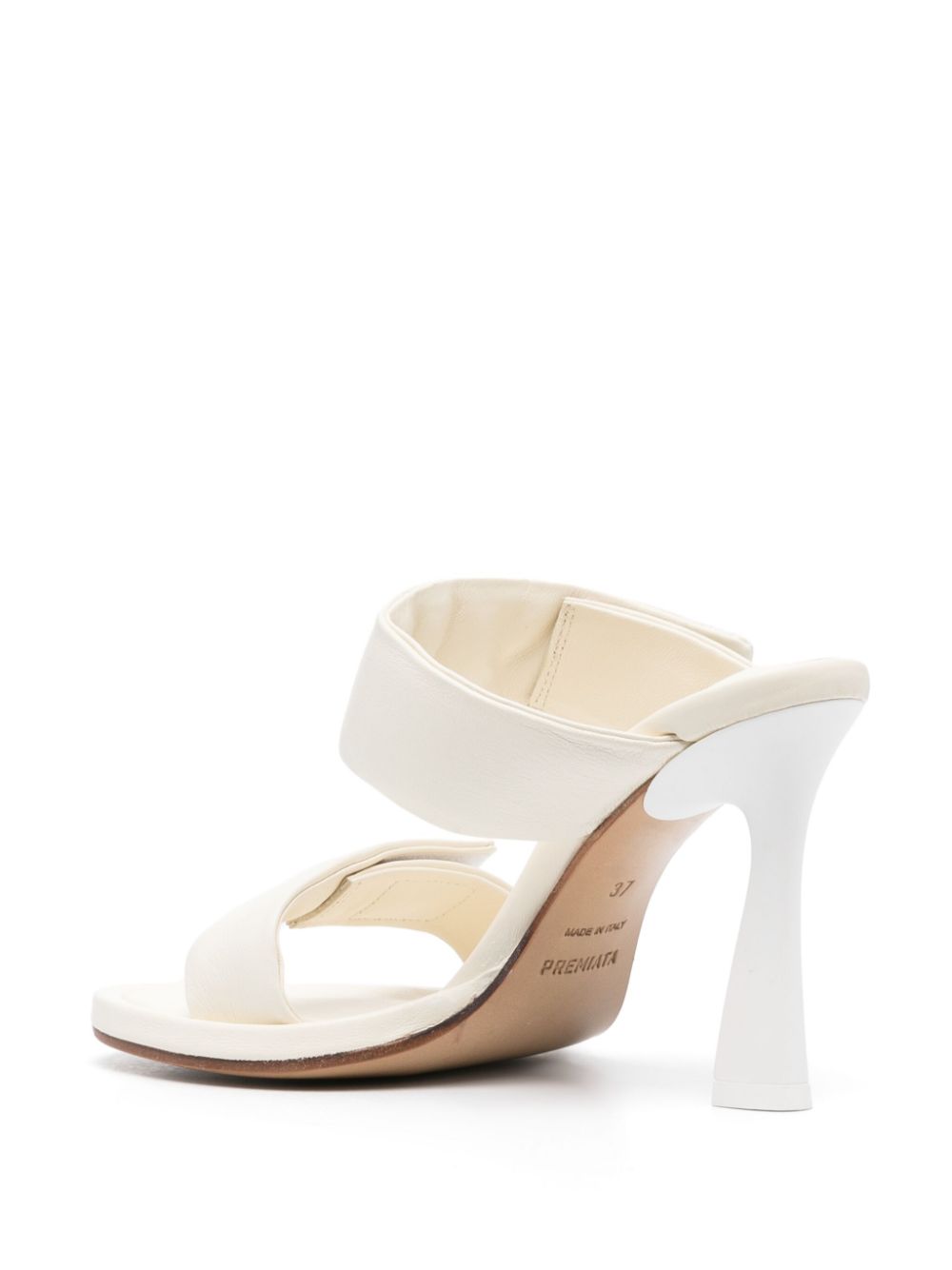 Shop Premiata 100mm Leather Sandals In Neutrals