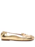 Premiata crinkled leather ballerina shoes - Gold
