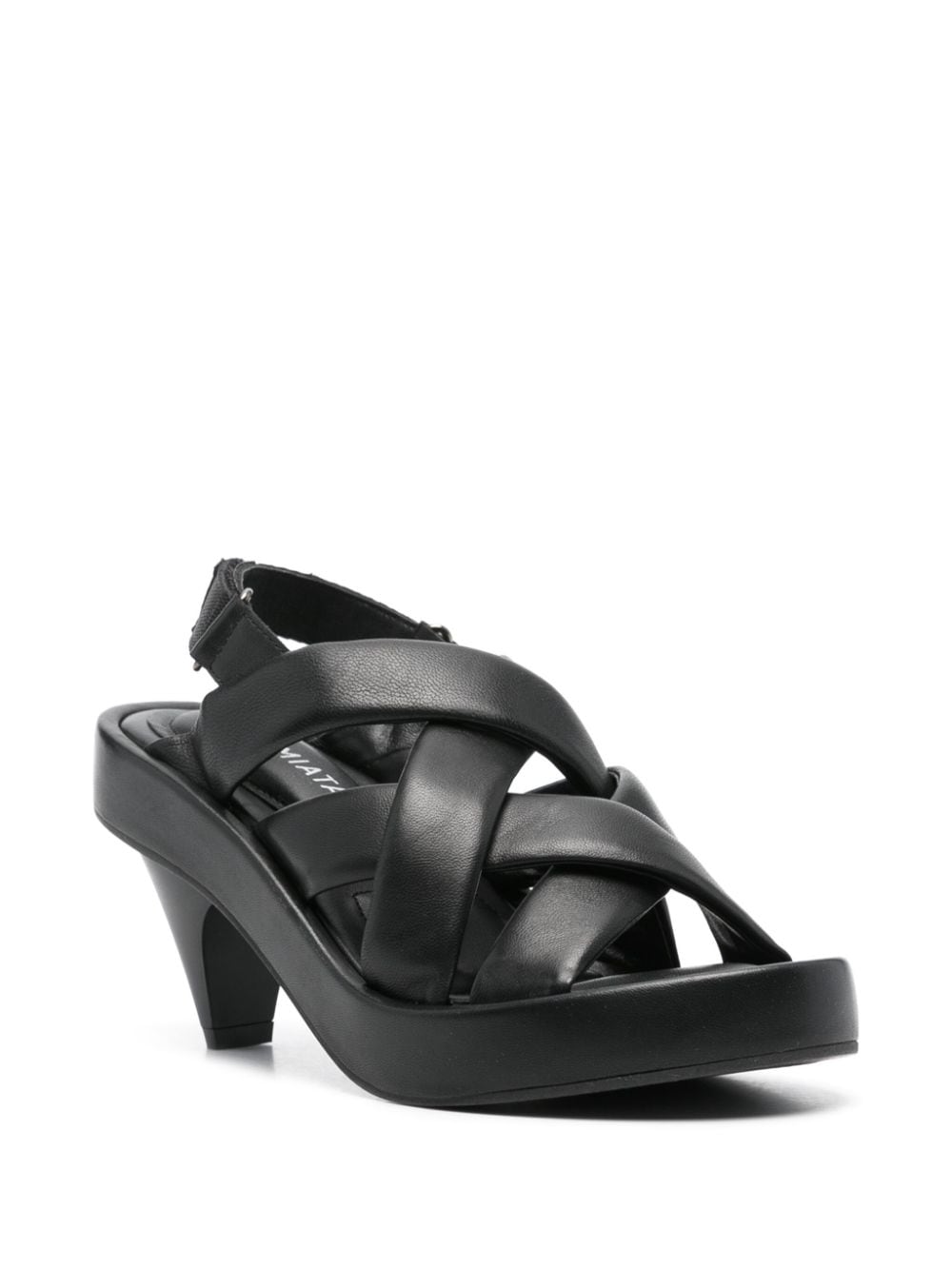 Shop Premiata 65mm Leather Sandals In Nero