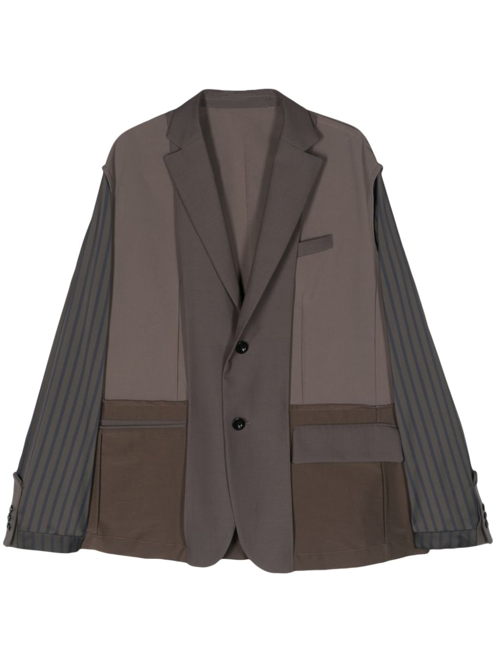 panelled single-breasted blazer