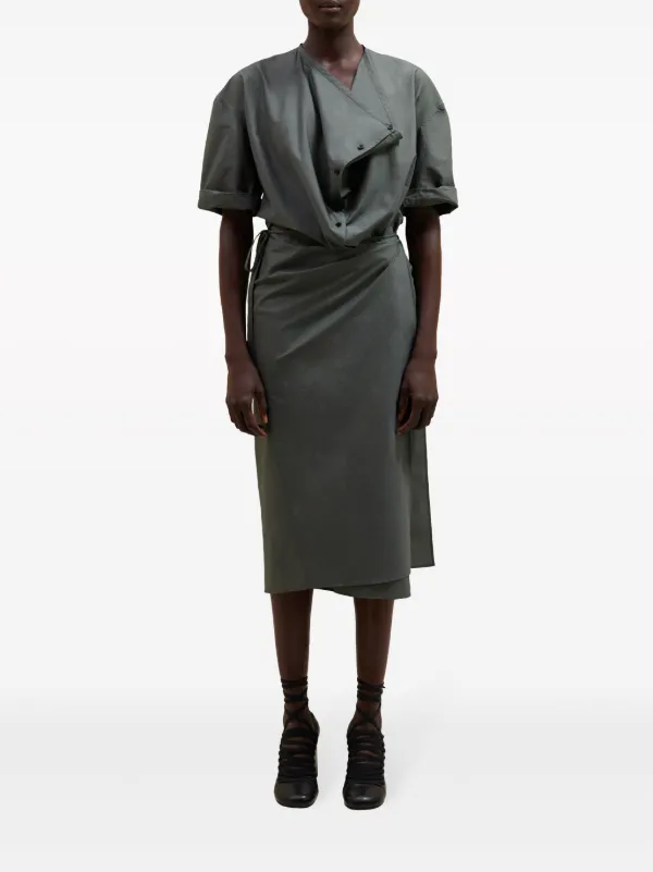 LEMAIRE short-sleeve Wrap Dress | Grey | FARFETCH